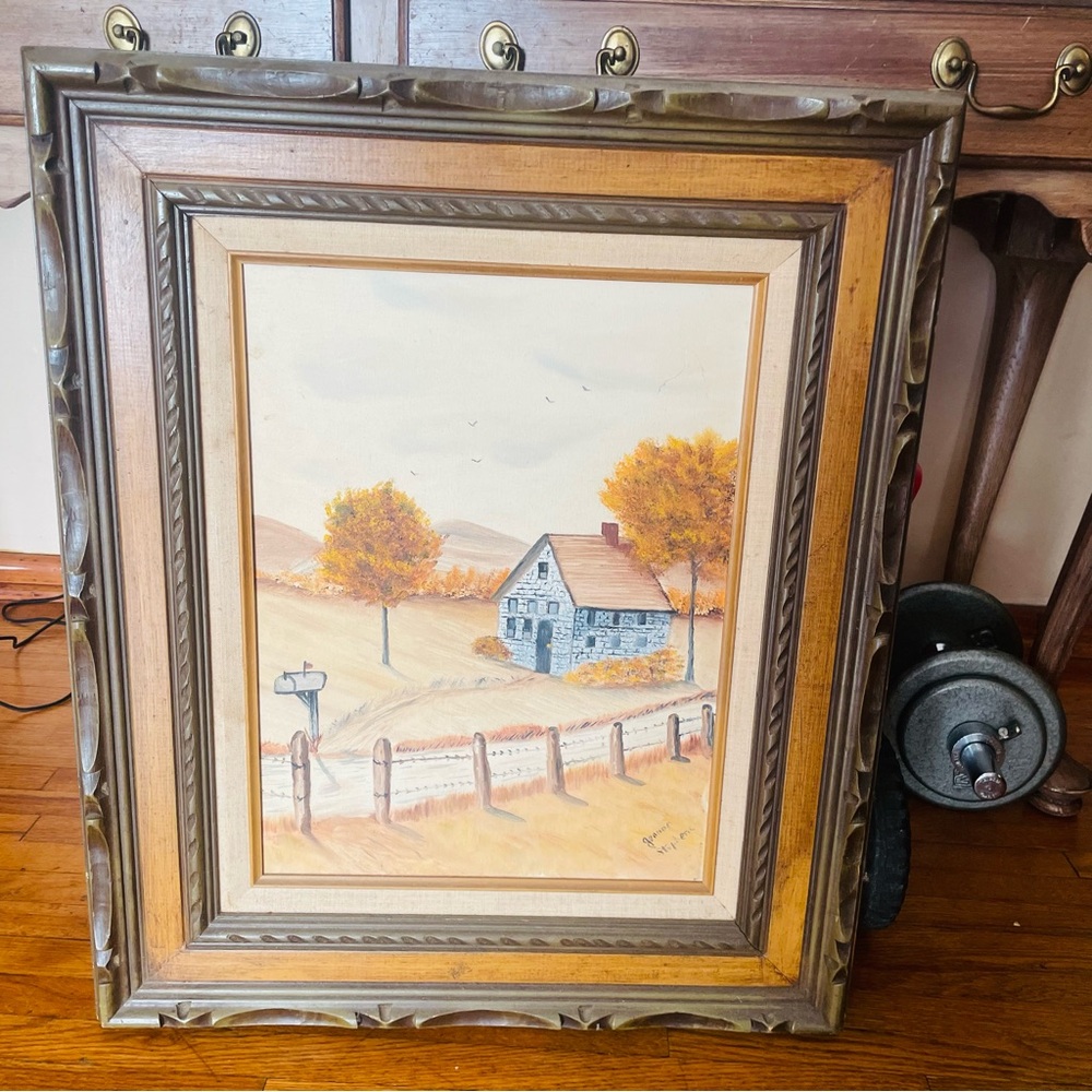 Rustic Autumn Landscape Painting